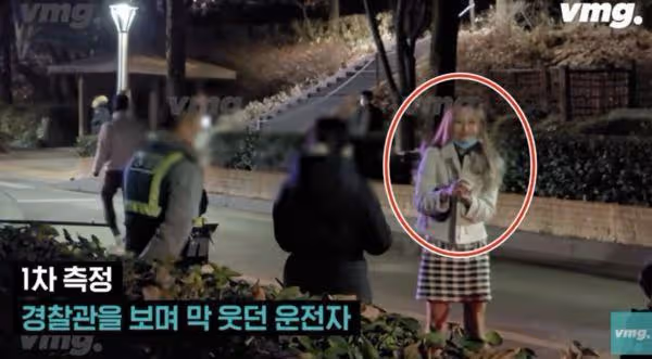 南韓甜姐兒形象裝的！酒駕撞路樹 酒測哭又笑、髒話飆警：當然痛