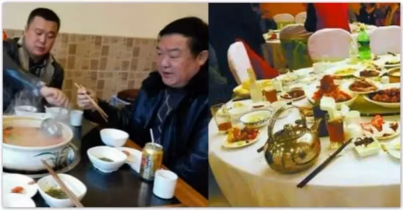 兒子滿月宴上，父親打包剩菜遭岳父嘲笑「沒吃過好東西」，結賬時岳父尷尬不已