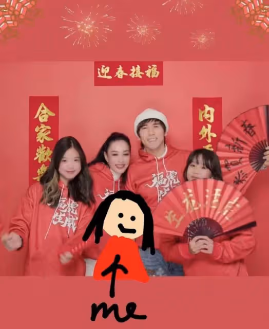 鍾麗緹大女兒海外獨自過年，表演彩帶舞好養眼，全家福獨缺她一人
