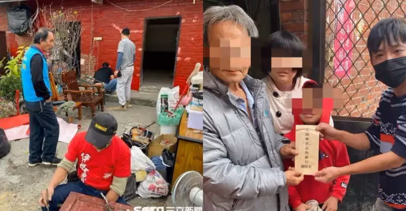 10口擠破屋，阿公獨養3兄妹做零工維生，沒錢修房子好心人突上門送暖，感動哭：終於不用5個人擠一張床了
