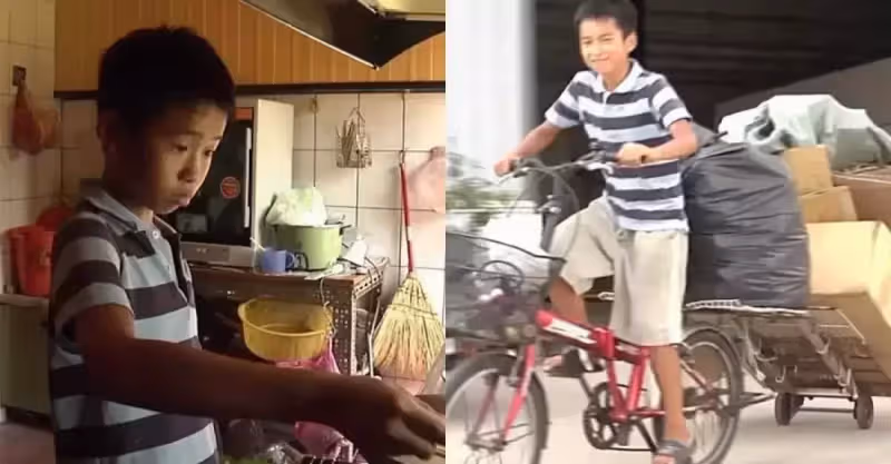 阿嬤和父親身體差，12歲國中孩「騎腳踏車撿回收」，學費自己賺，每天為視障父下廚「從無絲毫怨言」：一天的收穫已經很開心