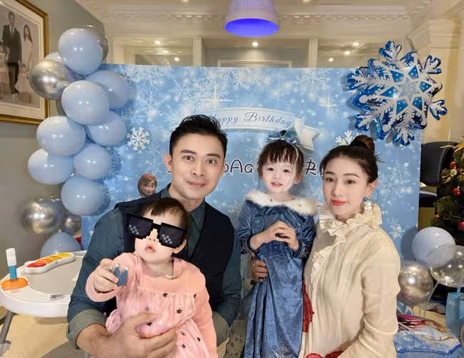 樊少皇為大女兒慶生，四歲飯兜打扮似公主，一家四口高顏值惹人羨