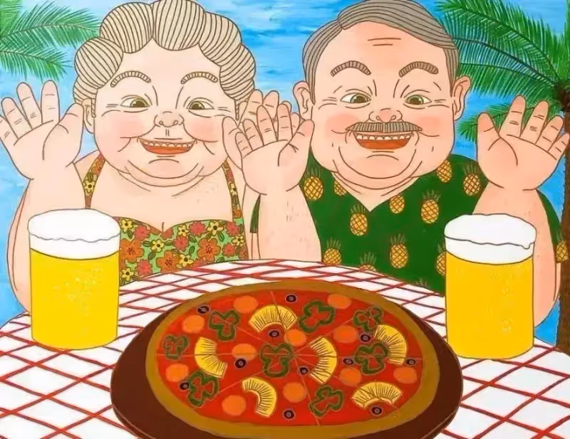 甜甜的插畫：一對80歲夫妻相濡以沫的愛情！
