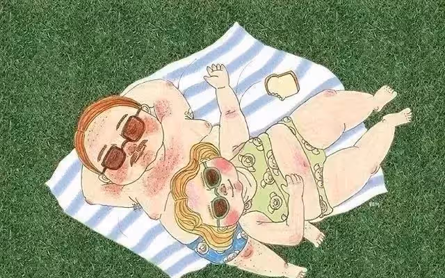 甜甜的插畫:一對80歲夫妻相濡以沫的愛情!