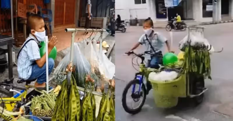 和3個老人一起生活！泰國10歲男孩「一人扛家計」　疫情期間在「街頭賣菜」不忘恩情：有錢一定還你