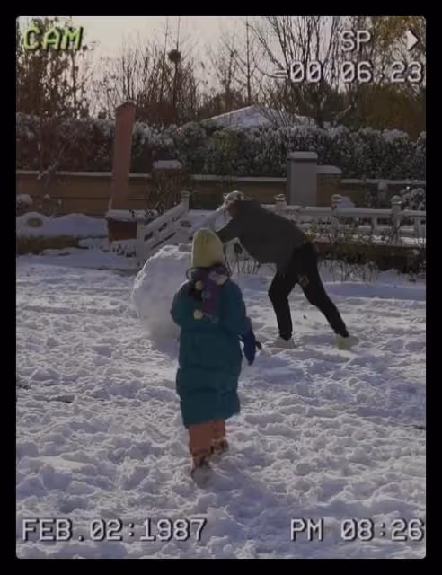 56歲王志飛曝近況,為6歲女兒堆雪球顯吃力,豪宅院子曝光似公園
