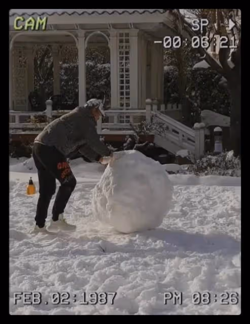 56歲王志飛曝近況,為6歲女兒堆雪球顯吃力,豪宅院子曝光似公園