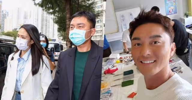 41歲港星攜女友做義工!穿防護服展示國旗,直言:感謝祖國的支援