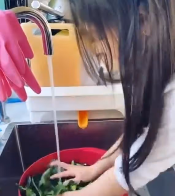 鍾麗淇倆女兒近況,11歲長女生活不能自理,6歲幼女學洗菜太懂事