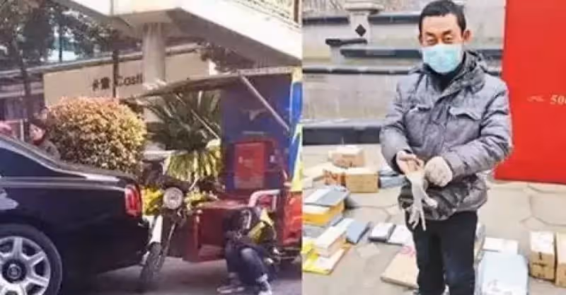 快遞小哥撞壞豪車，被索賠30萬，小哥摘下口罩，車主連忙向他賠罪