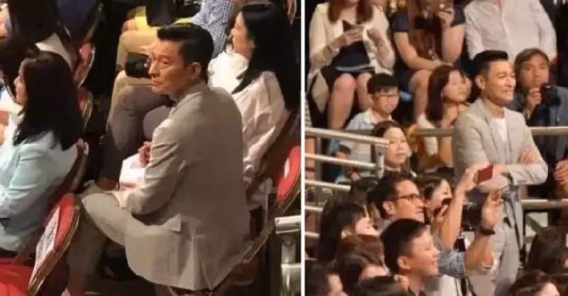 劉德華現身女兒畢業典禮，身穿灰色西服耀眼全場，低調坐大眾區