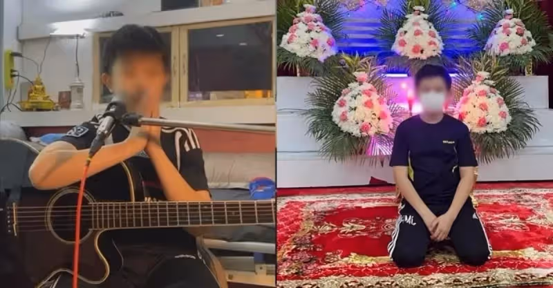 只剩我一個人！12歲男童開直播賣藝「籌亡父喪葬費」數度淚灑現場，畫面讓全網揪心