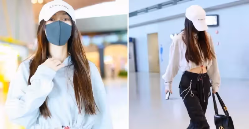 素顏現身機場！Angelababy「完美S曲線」美炸　一轉身「超NG打扮」網看傻：造型團隊在幹嘛