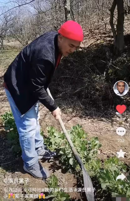 50歲戲骨黑子沒戲拍回鄉種地!在烈日下手拿鋤頭,種蠶豆笑容淳樸