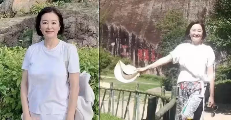 65歲林青霞「素顏旅遊」，打扮樸素低調，旅客求合影來者不拒！