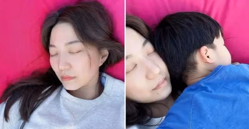 甄子丹小姨子曬近照，素顏出鏡嘴唇乾裂狀態不佳，抱著兒子沉睡