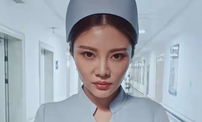 徐冬冬的護士造型火了，穿銀色打底衫塗紅色唇彩，網友：悅目娛心