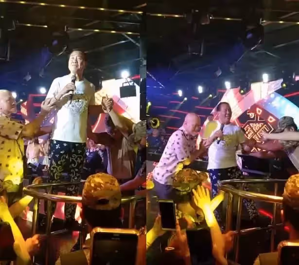 影帝萬梓良酒吧走穴被拍!險些摔倒被人攙扶,唱歌表情賣力太敬業
