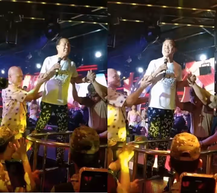 影帝萬梓良酒吧走穴被拍!險些摔倒被人攙扶,唱歌表情賣力太敬業