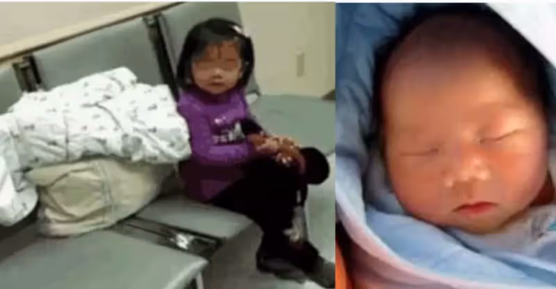 媽媽臨產，手數室外5歲女兒焦急陪產！她手中握著4字紙條，一看讓人好窩心...