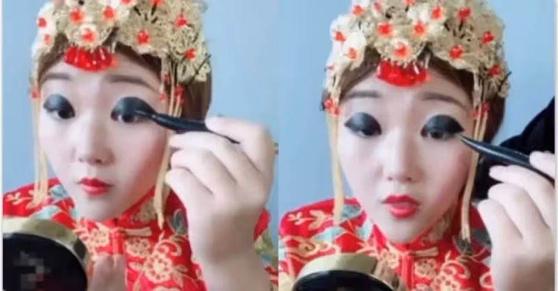 結婚當天！新娘給自己畫「大熊貓眼線」嚇壞眾人   「睜開眼後」反差美網全尖叫：高手中的高手