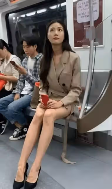 車廂裡養眼風景❤️網路瘋曬「搭地鐵巧遇的超美正妹」 一上車「秒被口罩白皙仙女電到」正臉美翻天