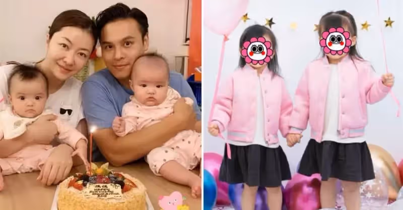 熊黛林「雙胞胎女兒」長相差太遠！姐姐大眼睛顏值隨媽媽，妹妹眼睛小像爸爸略顯普通