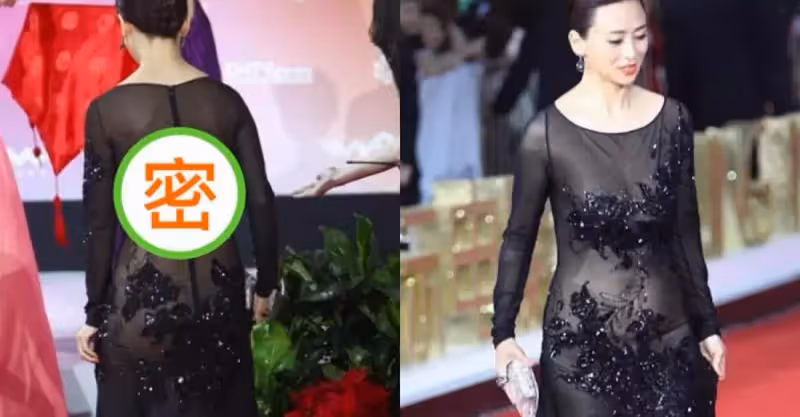 翁虹走紅毯舊照火了，穿圓領長裙不怕顯身材， 背部狀態引起熱議：歲月不饒人