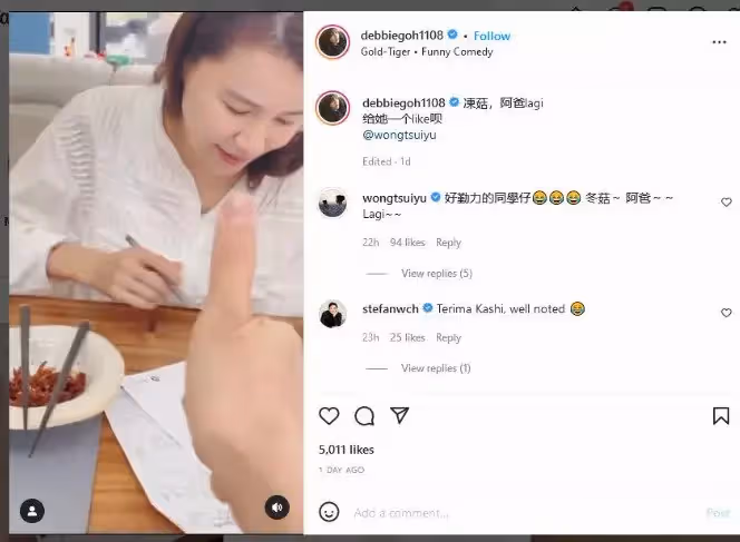 吳天瑜曬黃翠如苦學馬來文影片 發音遭網民笑虧:像說泰文