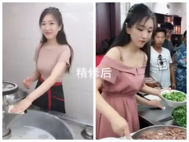 電眼美女煮麵「被封最美拉麵西施」爆紅全中國！粉絲慕名朝聖「終於見到本尊」秒看傻：我不想吃了