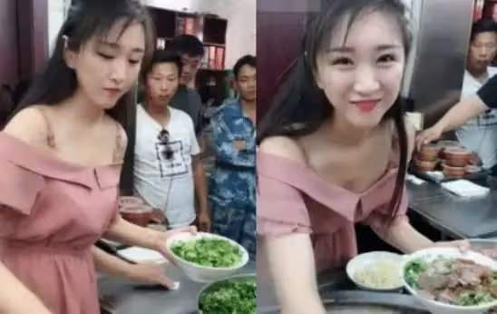 電眼美女煮麵「被封最美拉麵西施」爆紅全中國！粉絲慕名朝聖「終於見到本尊」秒看傻：我不想吃了