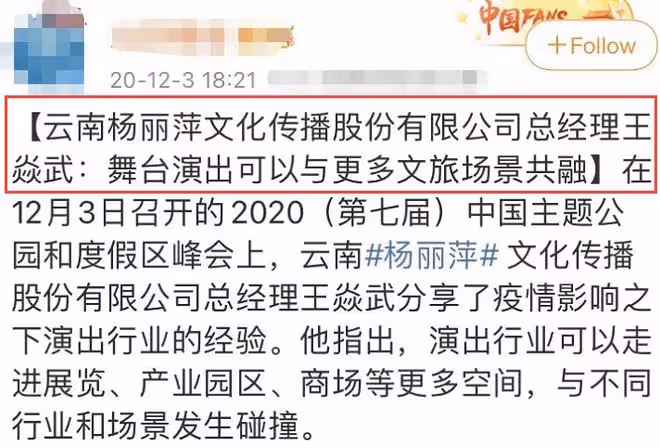 楊麗萍經紀人成墜機事件幸運兒！未上飛機保住性命，本人發文感慨