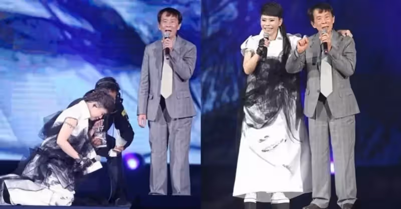 爸爸驚喜現身！詹雅雯演唱會上「行大禮跪拜」淚謝父親恩情 詹父合唱「靜靜看女兒眼神」網：好感動