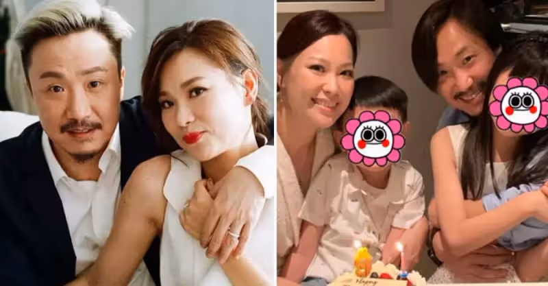 50歲鄭中基為老婆慶生！一家四口罕同框，女兒像爸兒子像媽，網友：一家子幸福美滿
