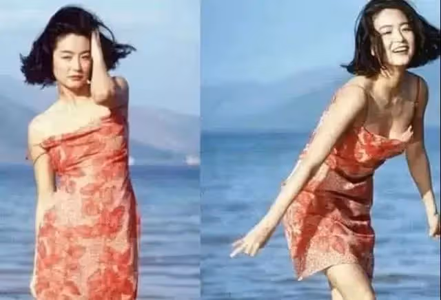 林青霞35年前照片曝光，弔帶紅裙讓男人淪陷，完美身材成了亮點！