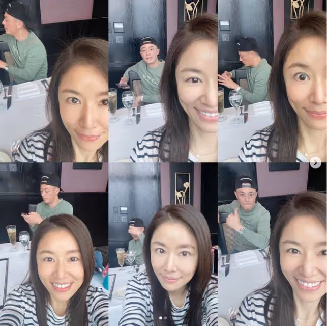 林心如夫婦罕合體,連發6張自拍秀恩愛,霍建華甘為愛妻當背景板