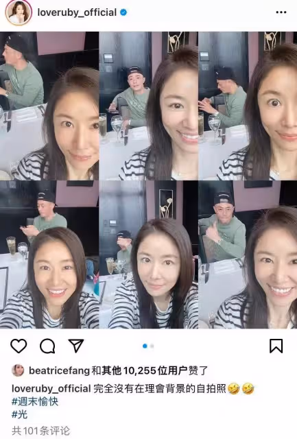 林心如曬與老公六連拍，兩人恩愛互動，霍建華顏值回春少年感十足