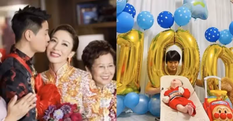 楊怡曬照為二胎慶百日，羅仲謙與兒子溫馨互動，弟弟英文名首曝光：兒女雙全很幸福