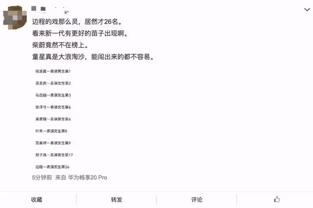 中傳曝藝考成績!00後林恩賜或成康輝師弟,"小戲骨"邊程表現平平