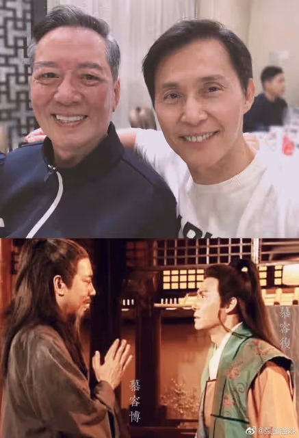 港版《天龍八部》「慕容」父子重聚，兩人狀態極佳，年齡僅差4歲