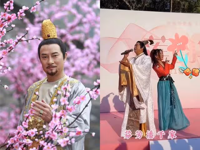 50歲TVB女星露天商演,穿漢服熱情伴舞,與周慧敏前任同框似隔代