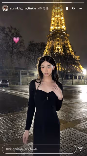 伊能靜兒子巴黎度假,扮女裝現身酒吧,穿長裙身材窈窕不輸媽媽
