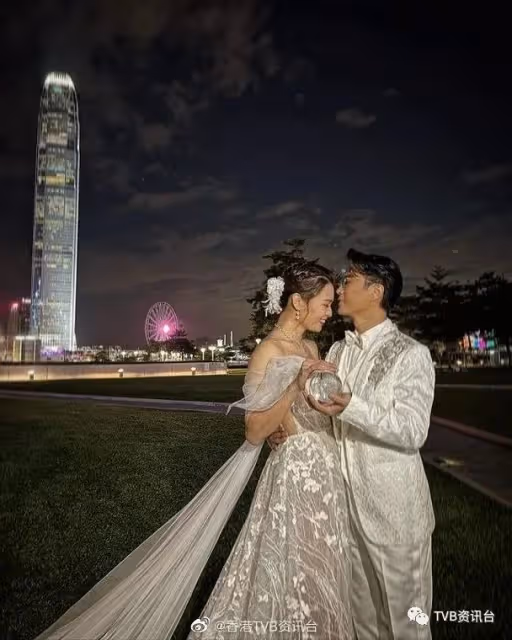 眼神有愛!TVB熒幕情侶夜景婚照曝光