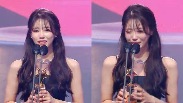 MBC演藝大賞/Lovelyz美珠奪新人獎大哭 臉掛兩行淚:嗚不能變醜