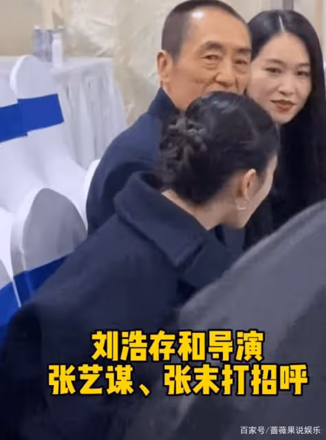 張藝謀大女兒出席金雞獎,塗紅唇穿長裙顏值高,與陳道明後台熱聊