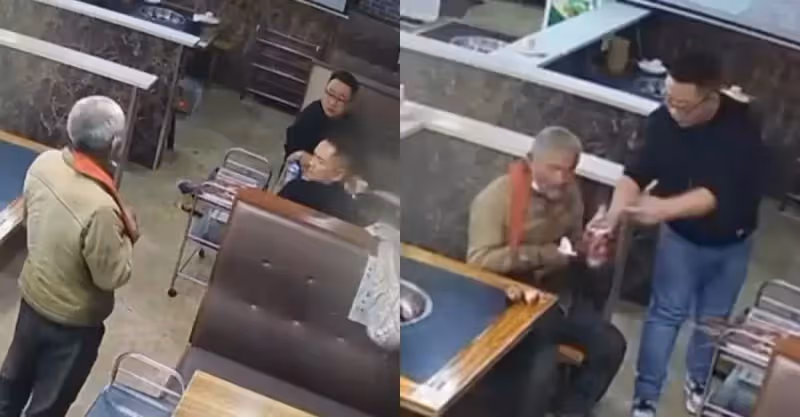 「整天沒吃沒喝」拾荒爺爺身體凍壞「進火鍋店要熱水」 暖老闆霸氣出手「他掩面邊哭邊吃」感動全網