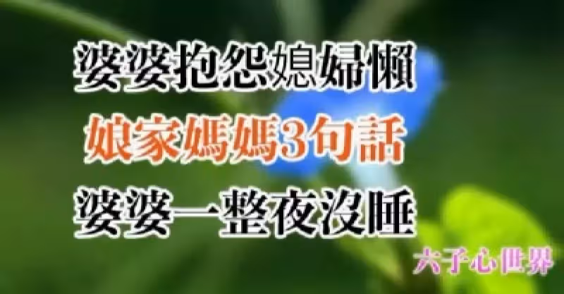 婆婆抱怨媳婦懶，娘家母親3句話，婆婆一夜沒睡！