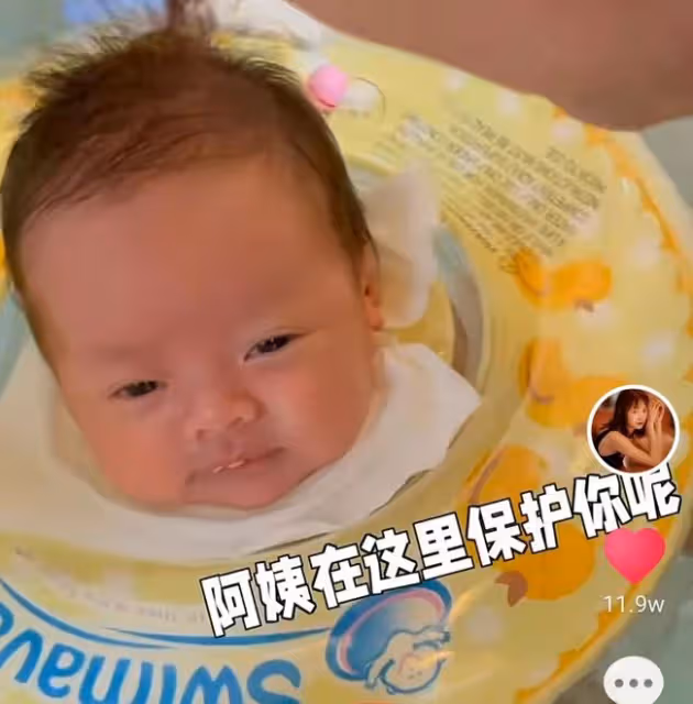 女星孫銥帶兒子游泳引爭議!寶寶未滿月戴脖圈,被指危險影響發育