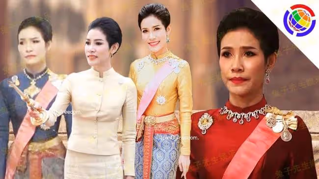 泰王35歲貴妃大變樣,披頭散髮穿「現代裝」,掐腰吐舌頭宛如女王