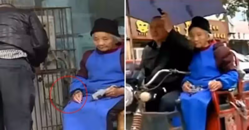 用鐵鍊拴住母親，兒子每天把88歲老母親拴在路邊，卻被人說大孝子，鄰居揭內幕：讓人落淚